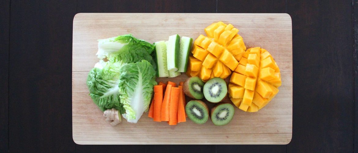 A chopping board full of vegan food